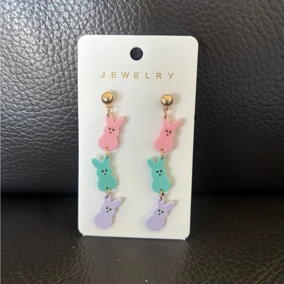 Pastel Color Bunny Drop Earrings - Picture 2 of 4